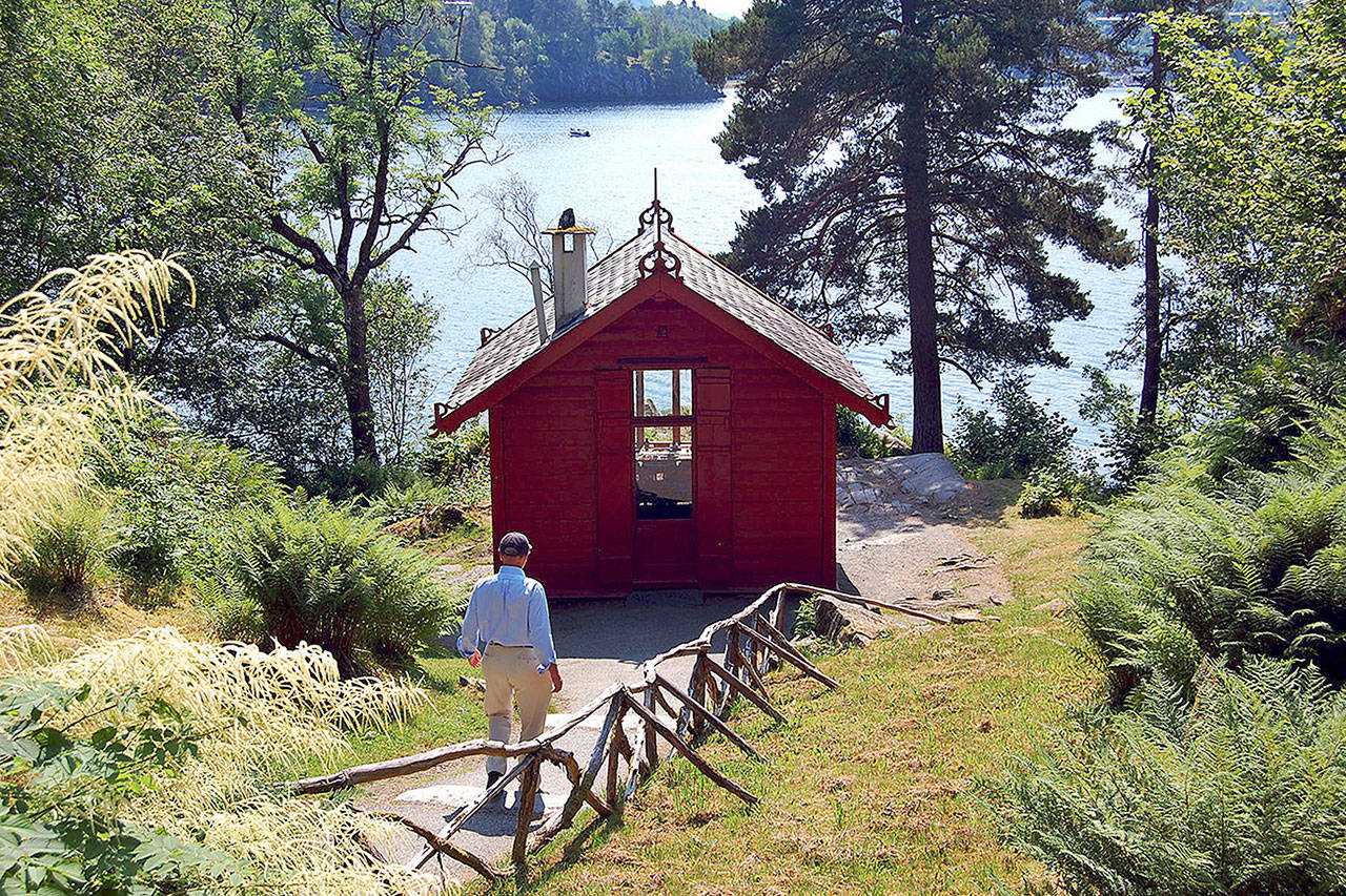 Composer Edvard Grieg retreated daily to this picture-perfect studio on a Norwegian fjord. (Rick Steves / Rick Steves/ Europe)
