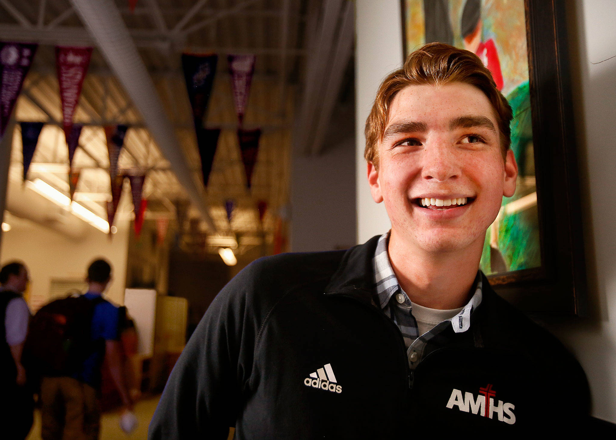 Archbishop Murphy High School’s Anthony Damitio is a tennis player who is carrying on a family legacy at the school. He is the fourth brother in his family to attend Murphy, and has a sister who is a freshman there. (Dan Bates / The Herald)