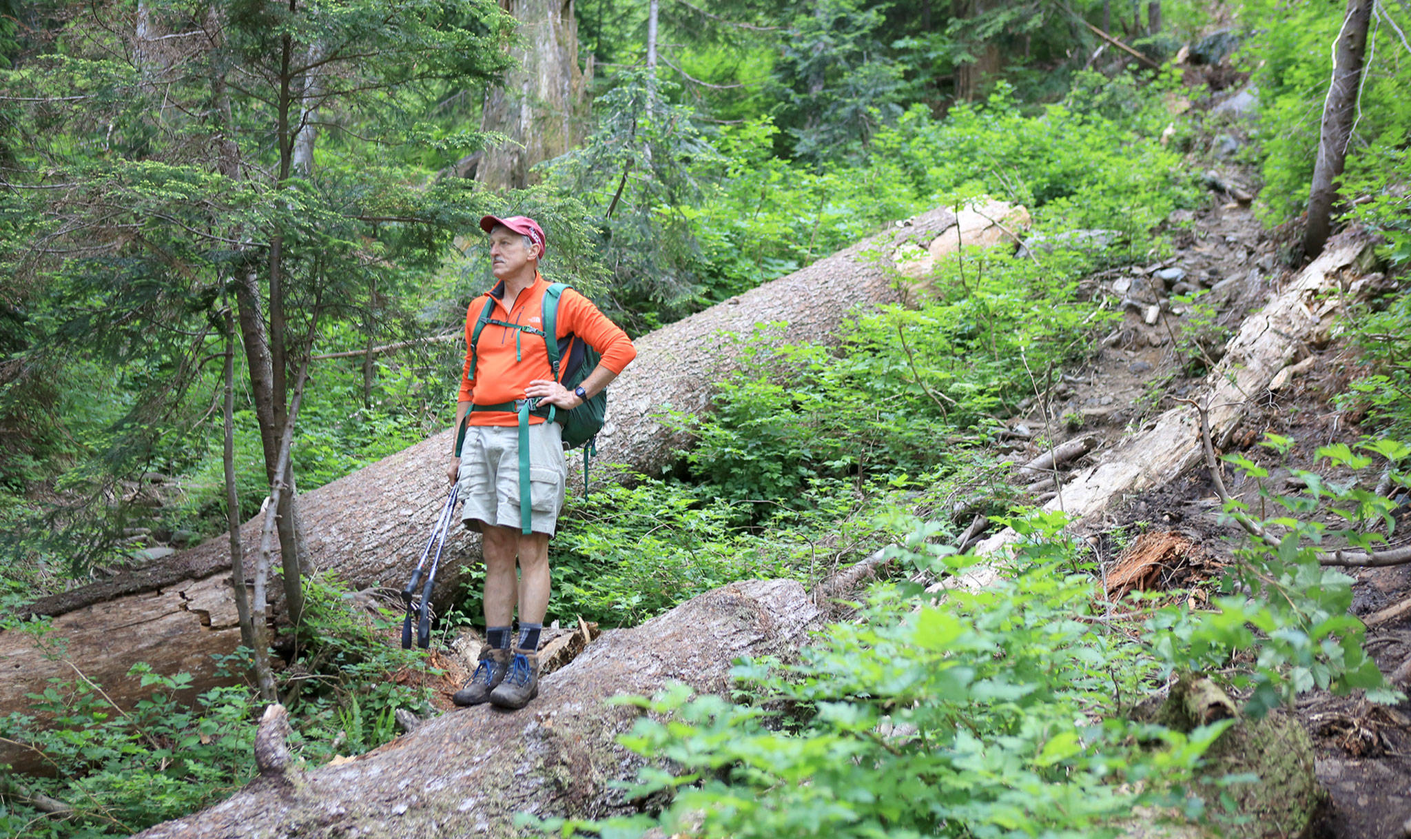 David Stodden hikes the Pinnacle Lake trail in 2016. (Kevin Clark / The Herald)