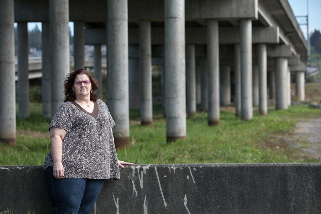 Anita Bailey and her family were homeless for three years. During some of that time they slept in their car underneath the U.S. 2 trestle. (Lizz Giordano / The Herald)
