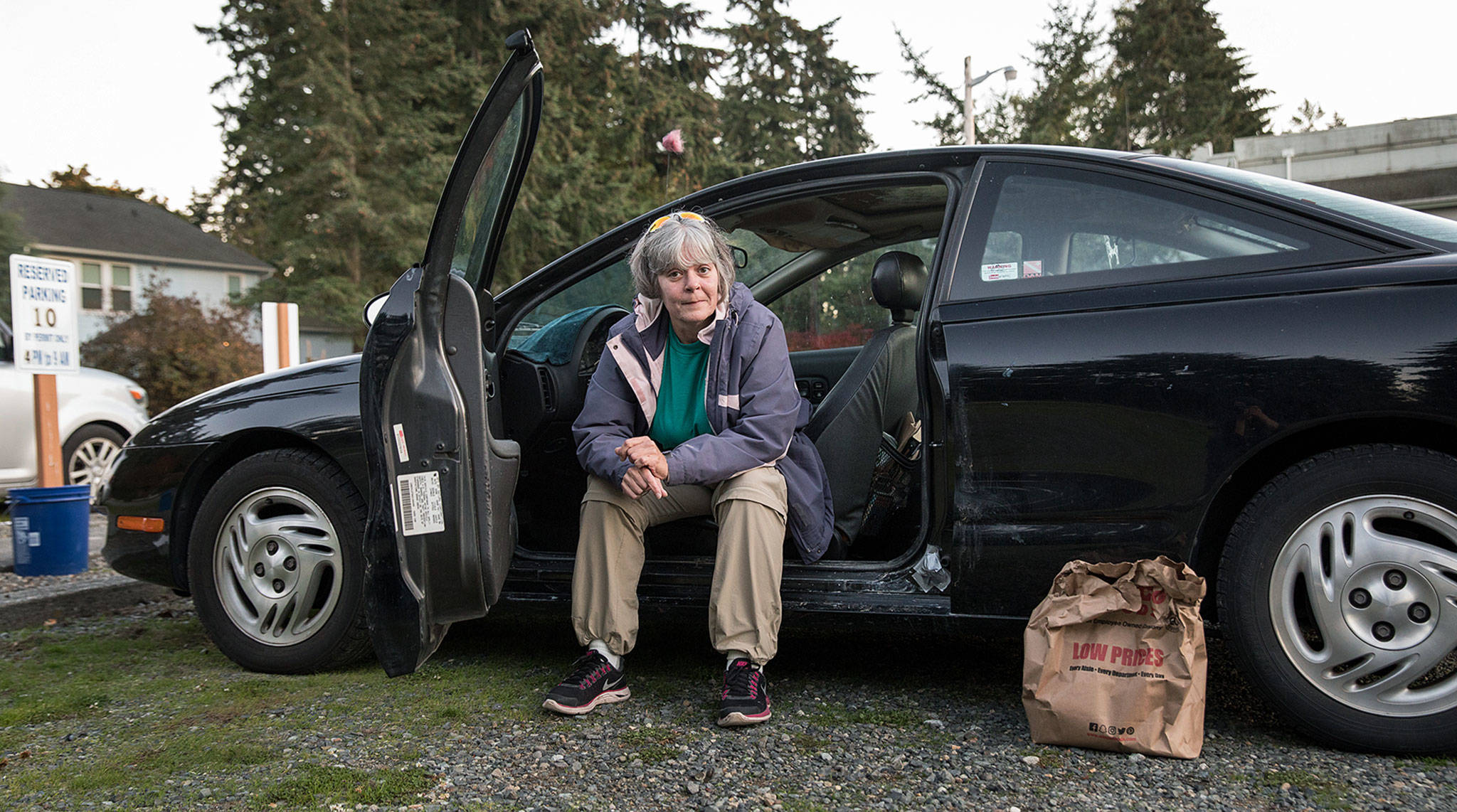 After being evicted, Anna Hopkins and her cat, Ichiro, moved into her car. (Lizz Giordano / The Herald)