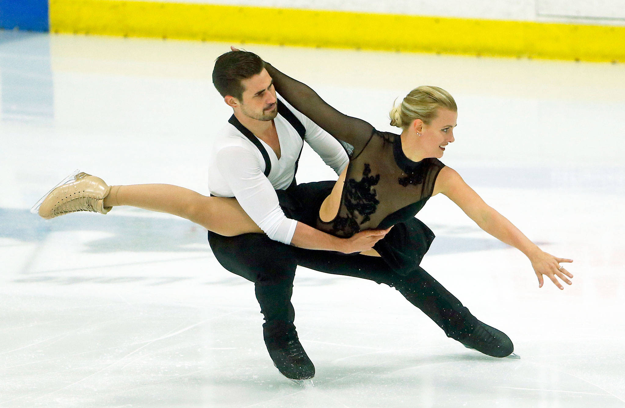 Madison Hubbell and Zachary Donohue compete in ice dance at the U.S. International Figure Skating Classic Sept. 14 in Salt Lake City. (AP Photo/Rick Bowmer)