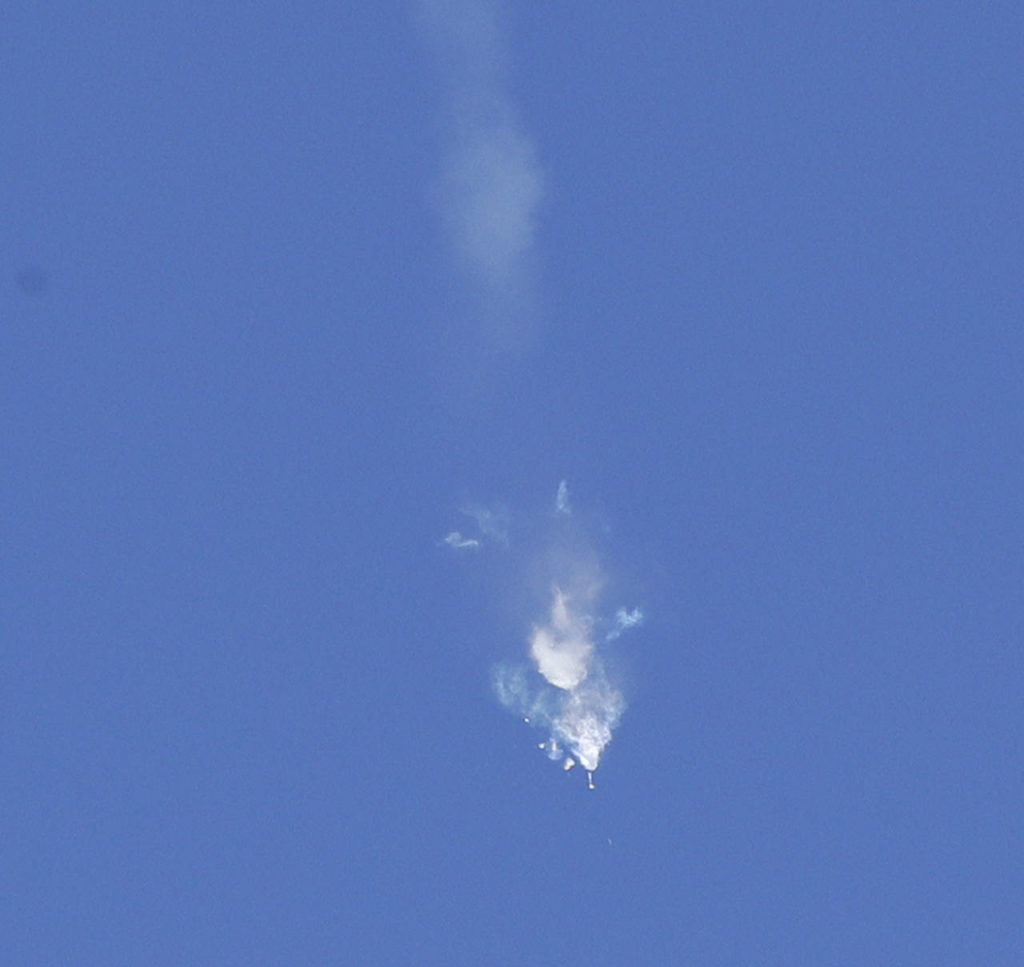 Smoke rise as the boosters of first stage of the Soyuz-FG rocket with Soyuz MS-10 space ship carrying a new crew to the International Space Station, ISS, separate after the launch at the Russian leased Baikonur cosmodrome, Kazakhstan, on Thursday. (AP Photo/Dmitri Lovetsky)

