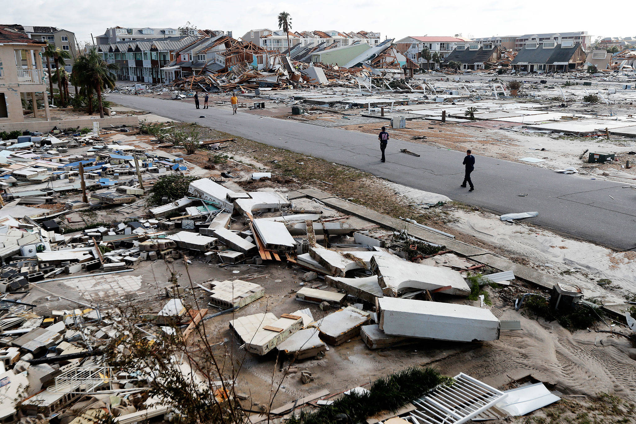 Rows and rows of homes smashed to pieces by Hurricane Michael