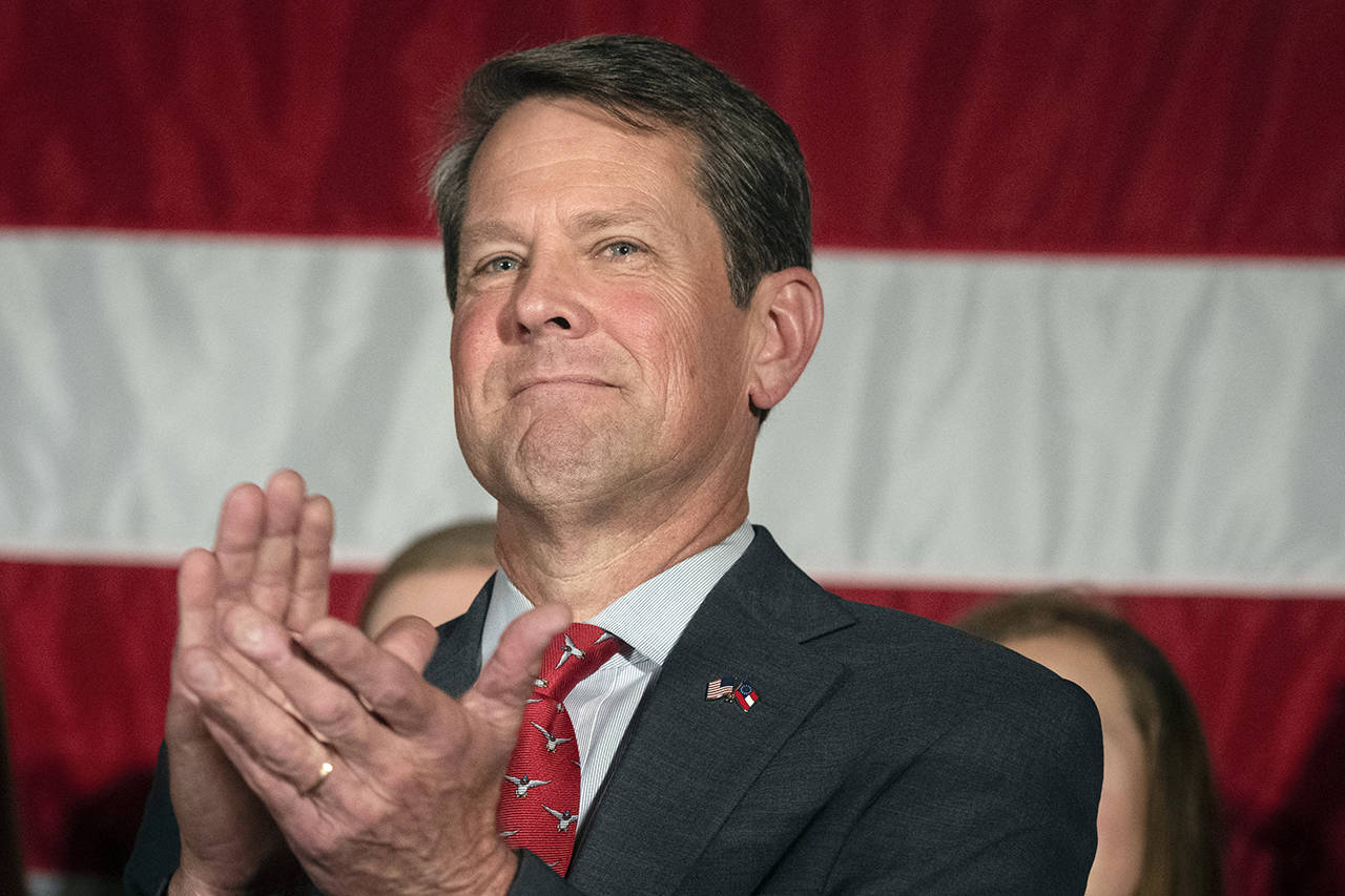 Georgia Secretary of State Brian Kemp attends a July rally in Peachtree Corners, Georgia. (AP Photo/John Amis, File)