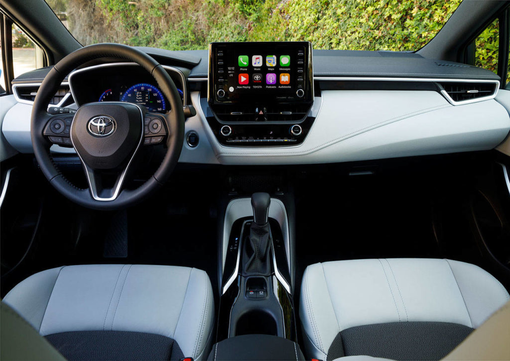 The 2019 Toyota Corolla Hatchback’s infotainment system is easy to use and easy to reach. (Manufacturer photo)
