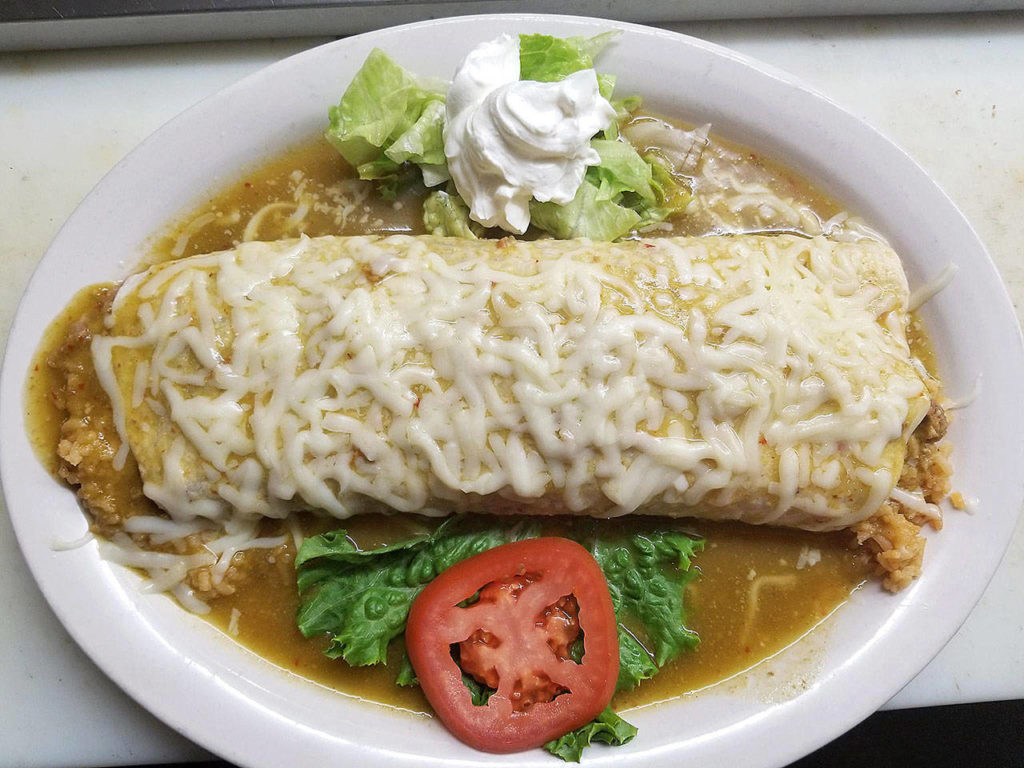 Noe Jose’s pork chile verde burrito. (Noe Jose Cafe)
