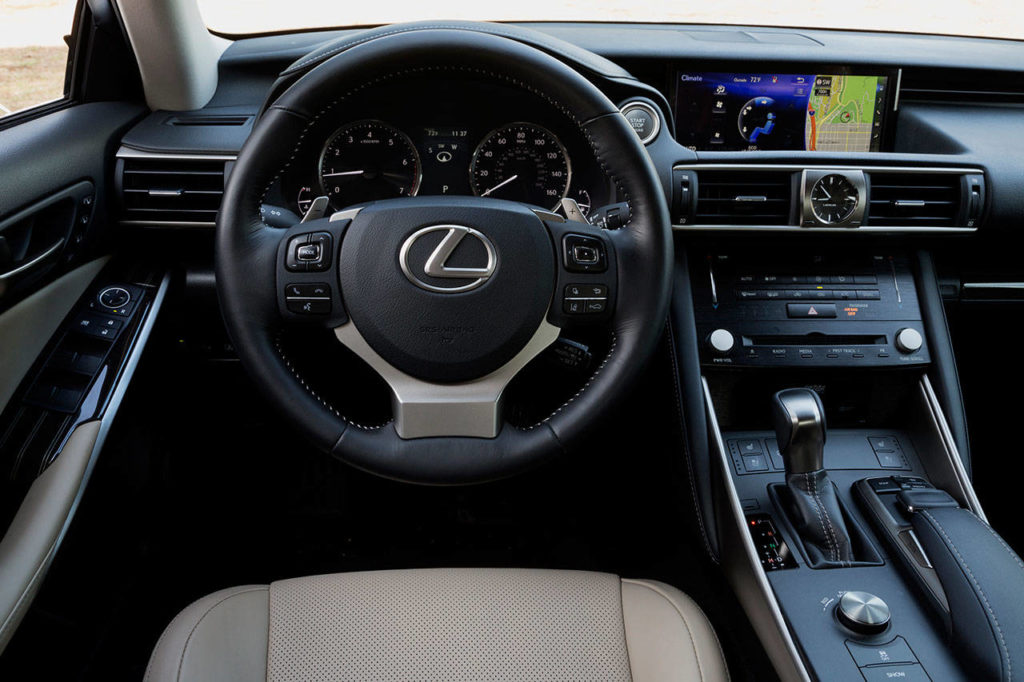 Upscale quality and sophisticated design are easy to notice inside the 2018 Lexus IS 300 sports sedan. (Manufacturer photo)
