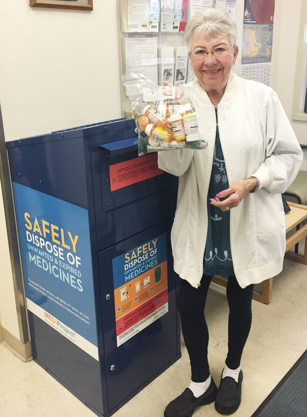 If you have unused medications, bring them to a secure MED-Project drop-off box near you.