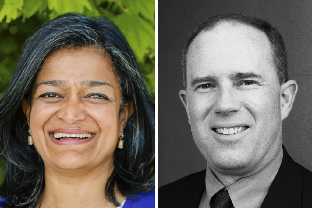 Pramila Jayapal (left) and Craig Keller
