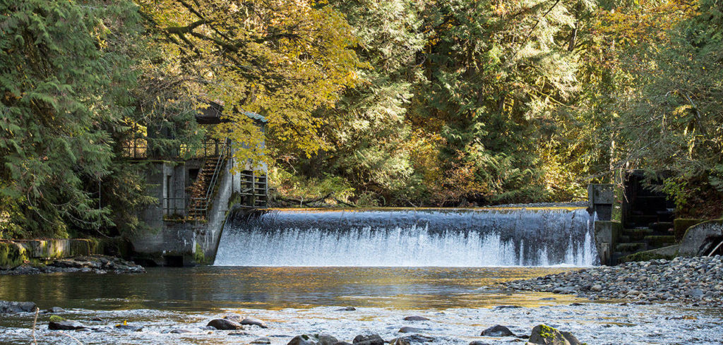 The Pilchuck Dam. A joint project by the Tulalip Tribes and the city of Snohomish intends to remove the dam by the fall of 2020. (Andy Bronson / The Herald)
