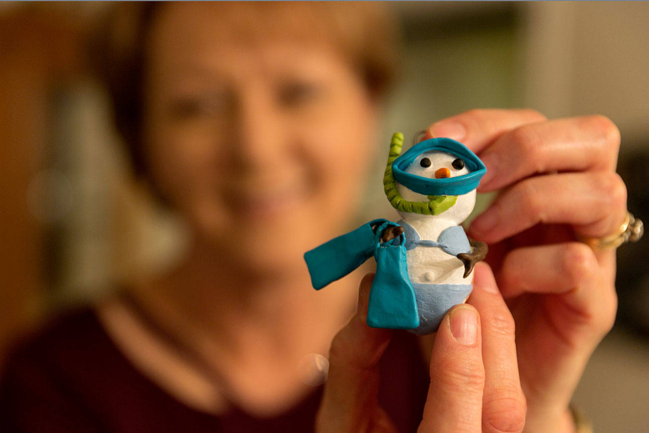With paper clips and clay, Grandma makes something special