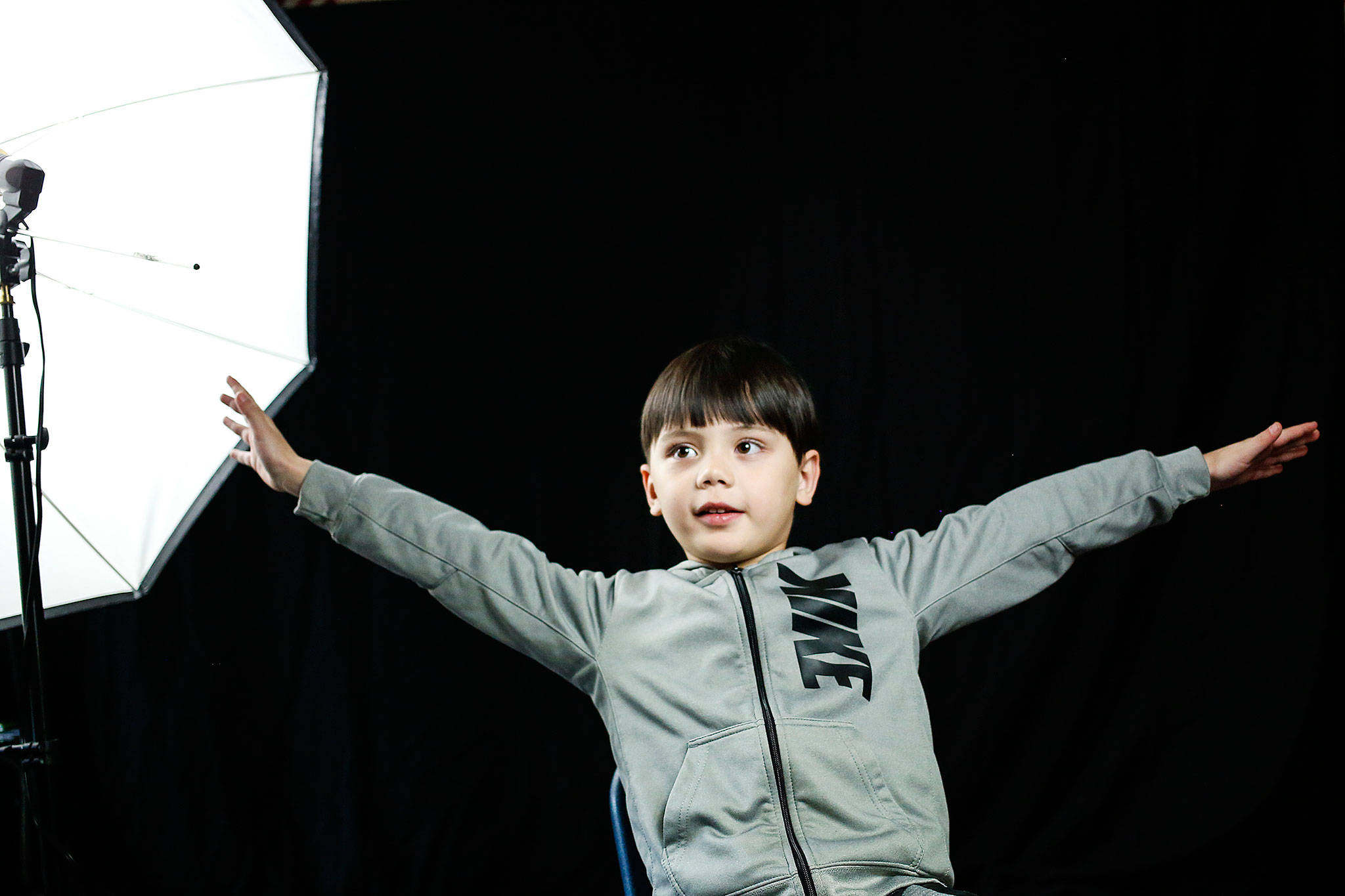 Kindergartner Niko Snyder, 5, a kindergartner at Kellogg Marsh Elementary School in Marysville talks about Thanksgiving. (Andy Bronson / The Herald)