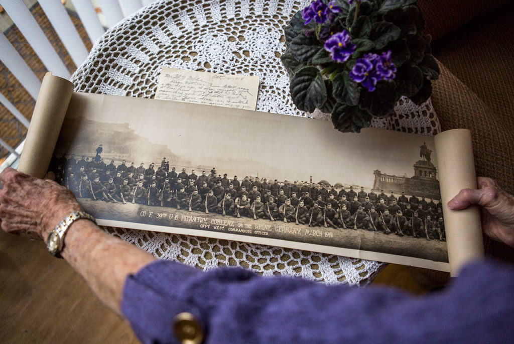 An original photograph from March 1919 of the 39th U.S. Infantry after it had marched into Germany. (Olivia Vanni / The Herald)
