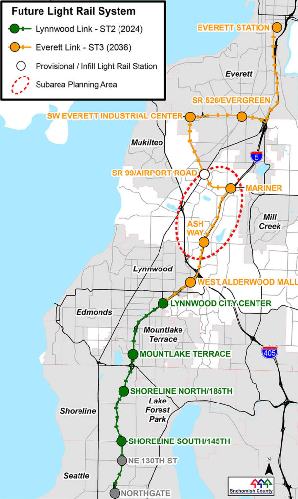 A map of proposed Link light-rail stations. (Sound Transit)
