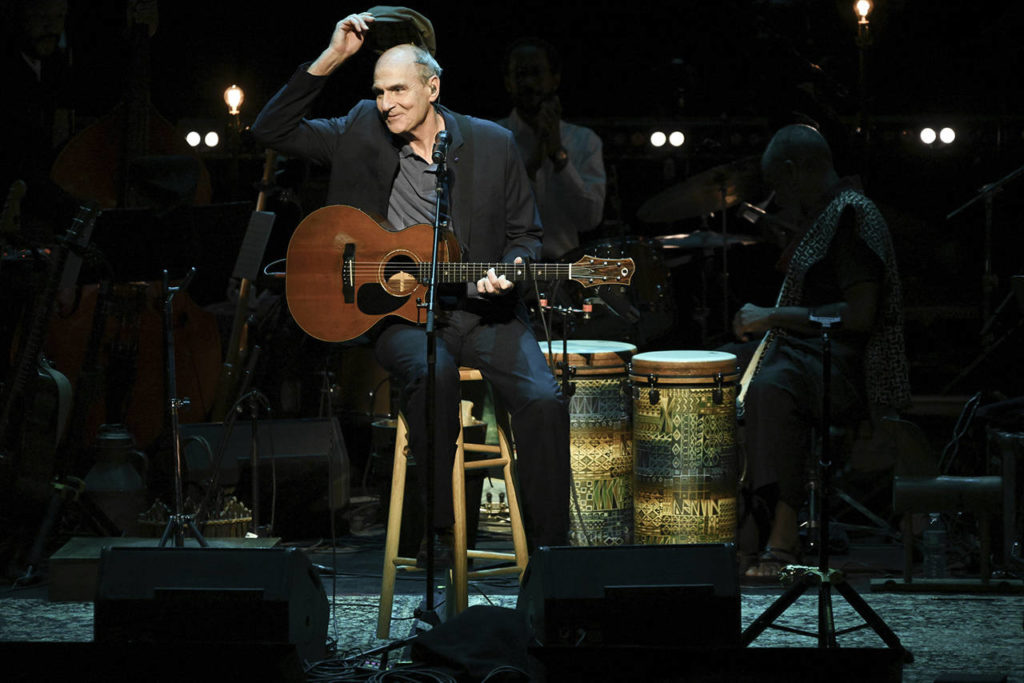 James Taylor performs at JONI 75: A Birthday Celebration on Nov. 7 at the Dorothy Chandler Pavilion in Los Angeles. (Photo by Richard Shotwell/Invision/AP)
