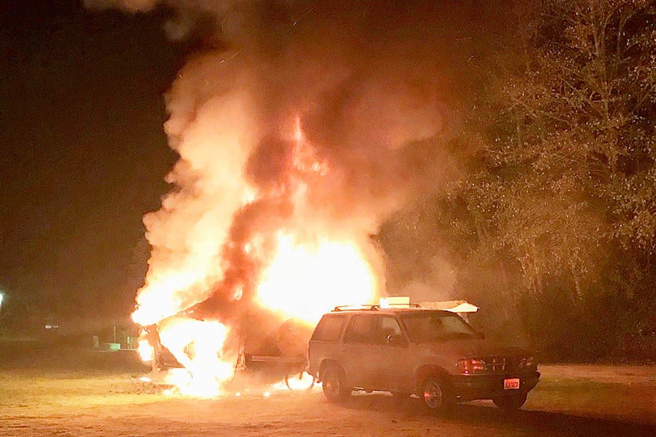 Man seriously injured in RV fire at Langley fairgrounds