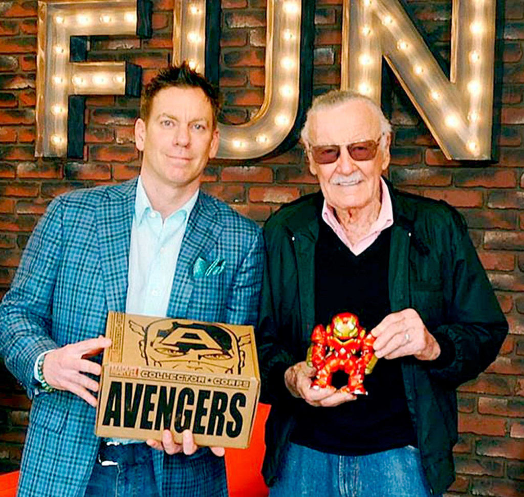 Funko CEO Brian Mariotti (left) with Stan Lee. (Funko)
