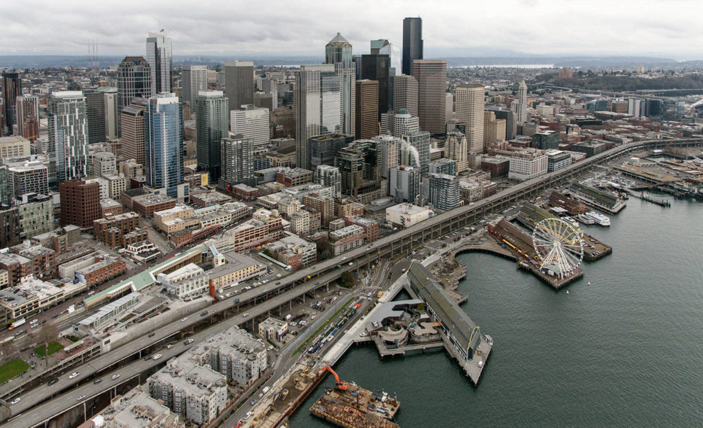 The Highway 99 Viaduct on the downtown Seattle waterfront closes Jan. 11. (Washington State Department of Transportation)
