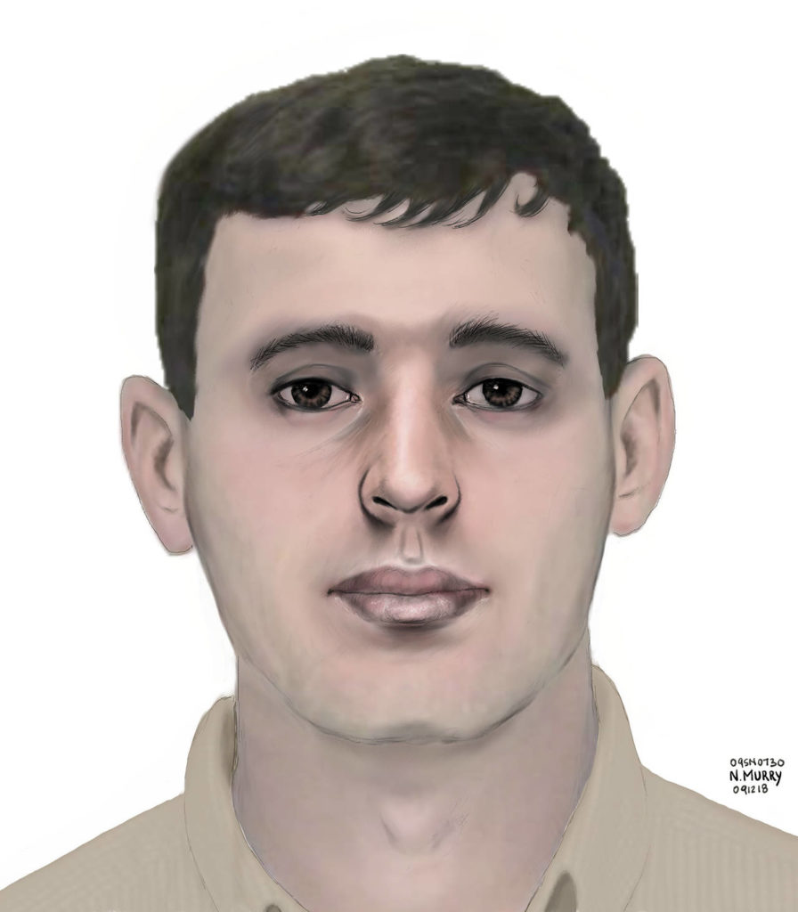 Forensic artist Natalie Murry reconstructed a man’s face based on a skull found January 1978. (Snohomish County Sheriff’s Office)
