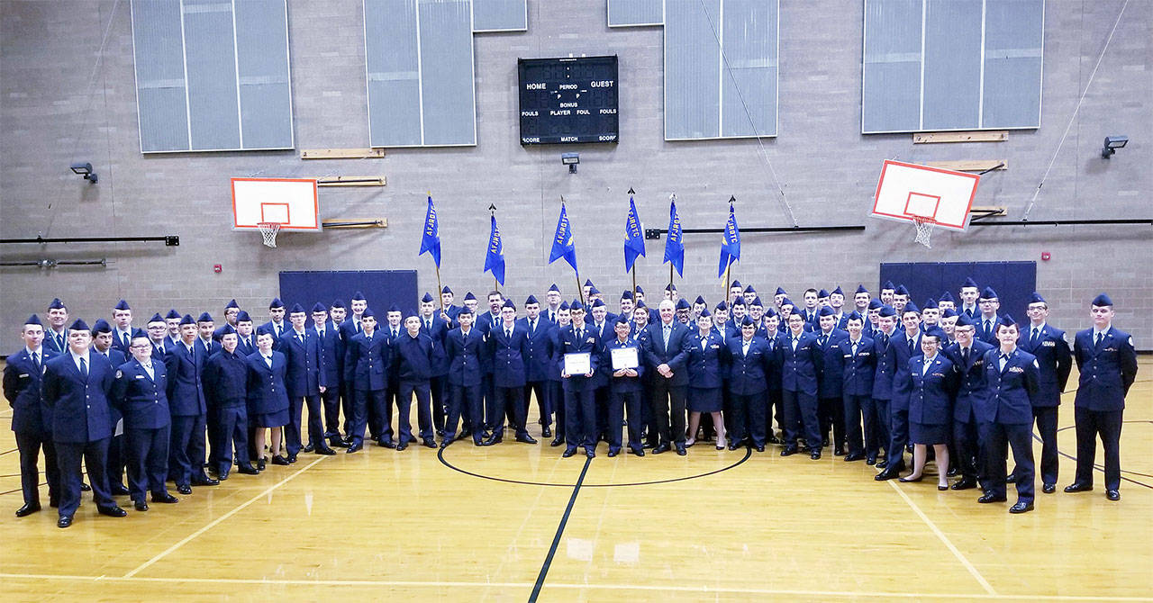 The Arlington High School Air Force Junior Reserve Officers’ Training Corps received an “exceeds standards” rating during an October evaluation. (Contributed photo)