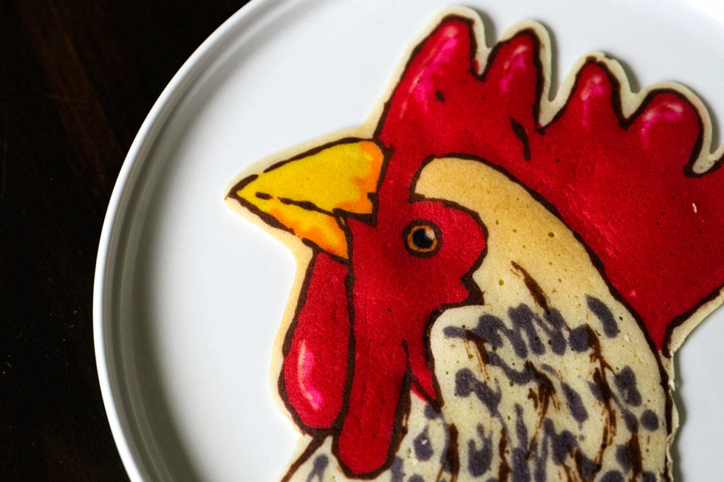 A pancake by Brek Nebel inspired by his son’s art. (Kevin Clark / The Herald)
