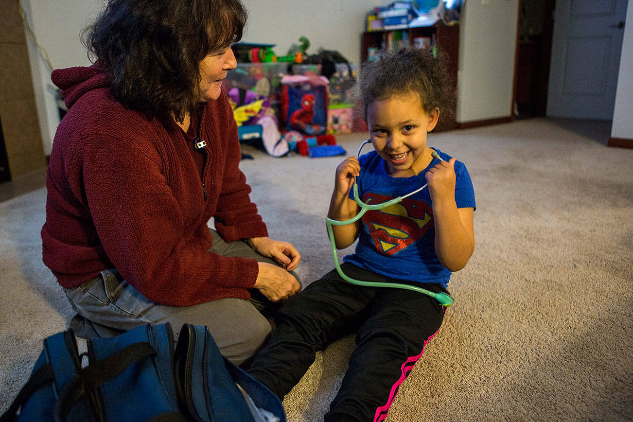 For 5-year-old Kaya, a visiting hospice nurse is a playdate