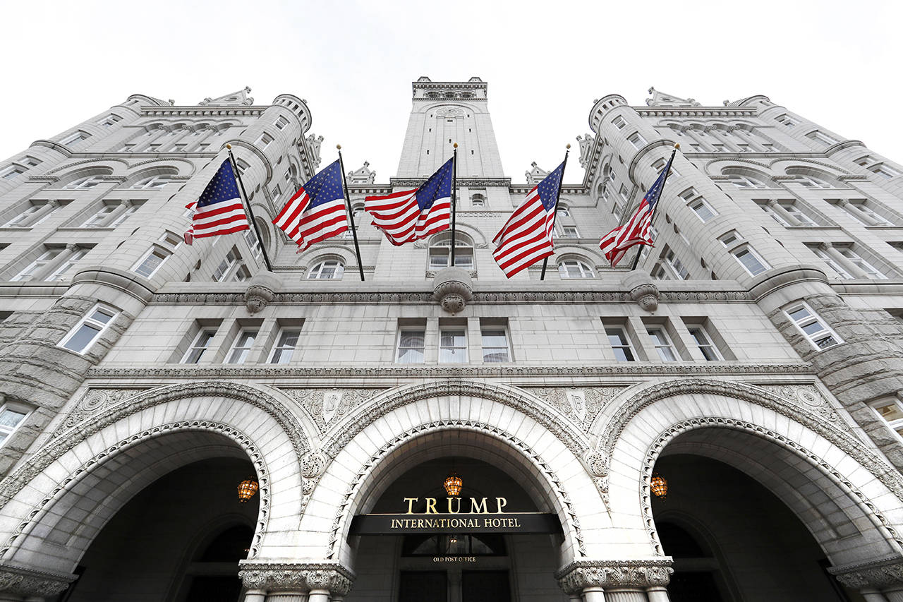 This 2016 photo shows the Trump International Hotel at 1100 Pennsylvania Avenue NW, in Washington. The attorneys general of the District of Columbia and Maryland plan to file subpoenas seeking records from the Trump Organization, the IRS and other entities in their lawsuit accusing Donald Trump of profiting off the presidency. (AP Photo/Alex Brandon, File)
