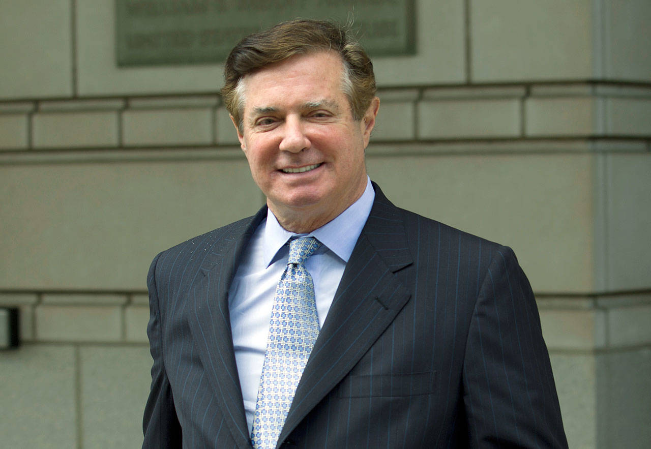 Paul Manafort, President Donald Trump’s former campaign chairman, leaves the Federal District Court after a hearing May 23 in Washington. (AP Photo/Jose Luis Magana, File)