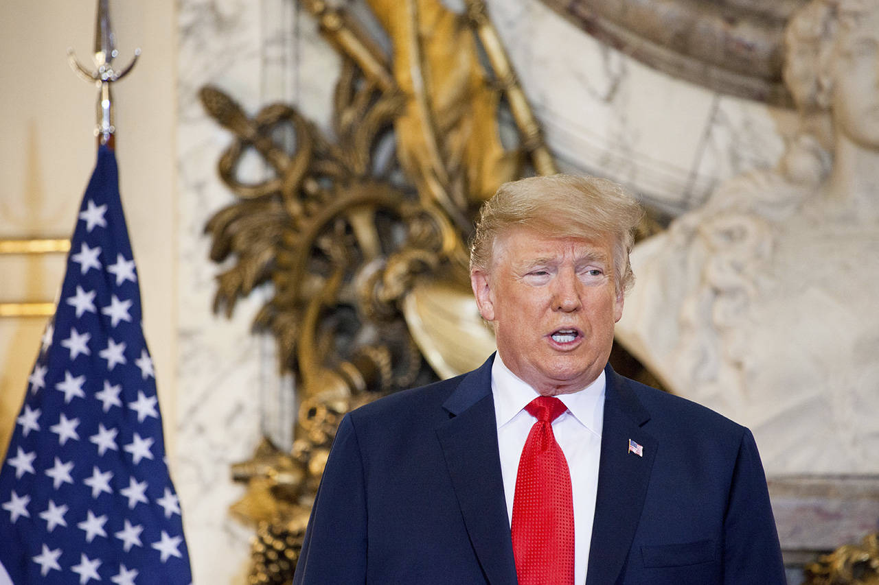 President Donald Trump speaks at a meeting at the G-20 Leaders’ Summit in Buenos Aires, Argentina, on Nov. 30. (Erica Canepa/Bloomberg)