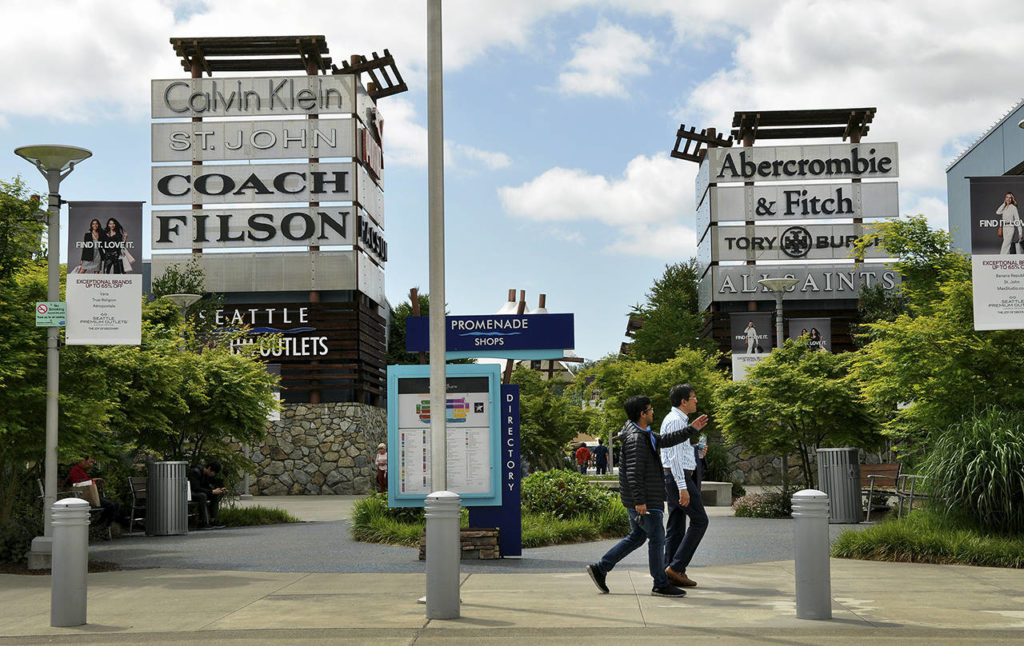 Seattle Premium Outlets, part of Quil Ceda Village, is a major source of revenue for the Tulalip Tribes. (Sue Misao / Herald file)
