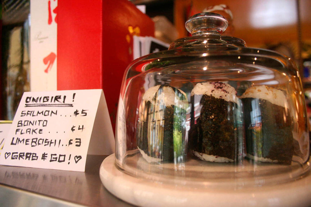 Ultra House sells different flavors of onigri, which are Japanese rice balls wrapped in seaweed. (Emily Gilbert / Whidbey News-Times)
