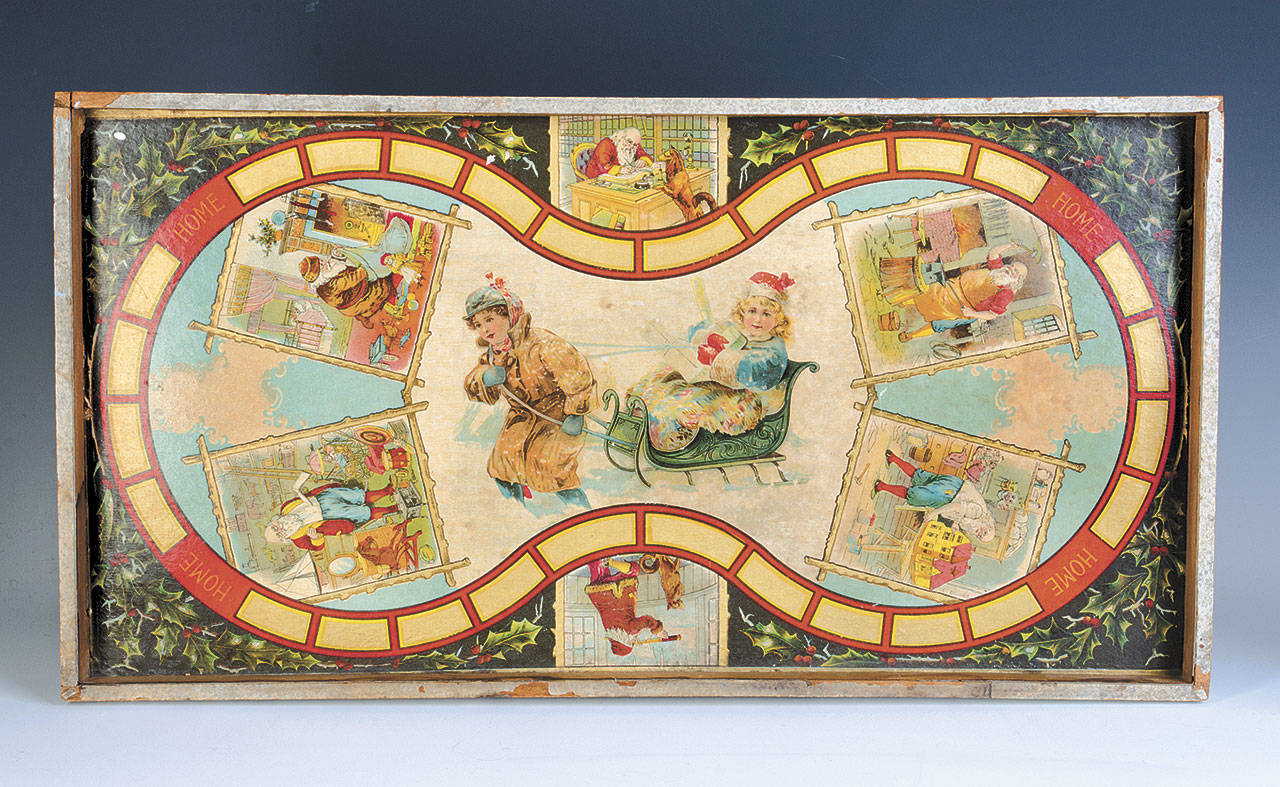 If you don’t want to play the antique Christmas board game you own, you can prop it against the wall near your tree. The Christmas scenes of children in the snow and Santa Claus hard at work checking on his toys will add thoughts of the past. (Cowles Syndicate Inc.)
