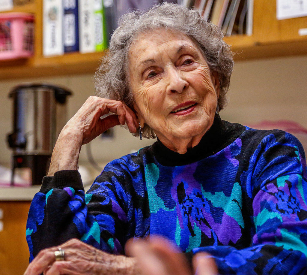 Everett’s Grace Hutt, 94, resolves to go to Portugal in 2019. (Dan Bates / The Herald)
