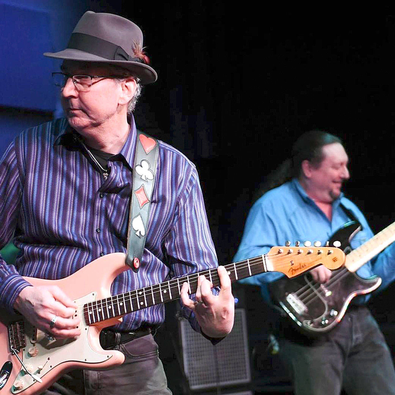 The Nate Burch Band, with Nate Burch on guitar and Doug “Uncle Doug” Cooper on bass, will play Collectors Choice in Snohomish on Friday. (Paul Brown)