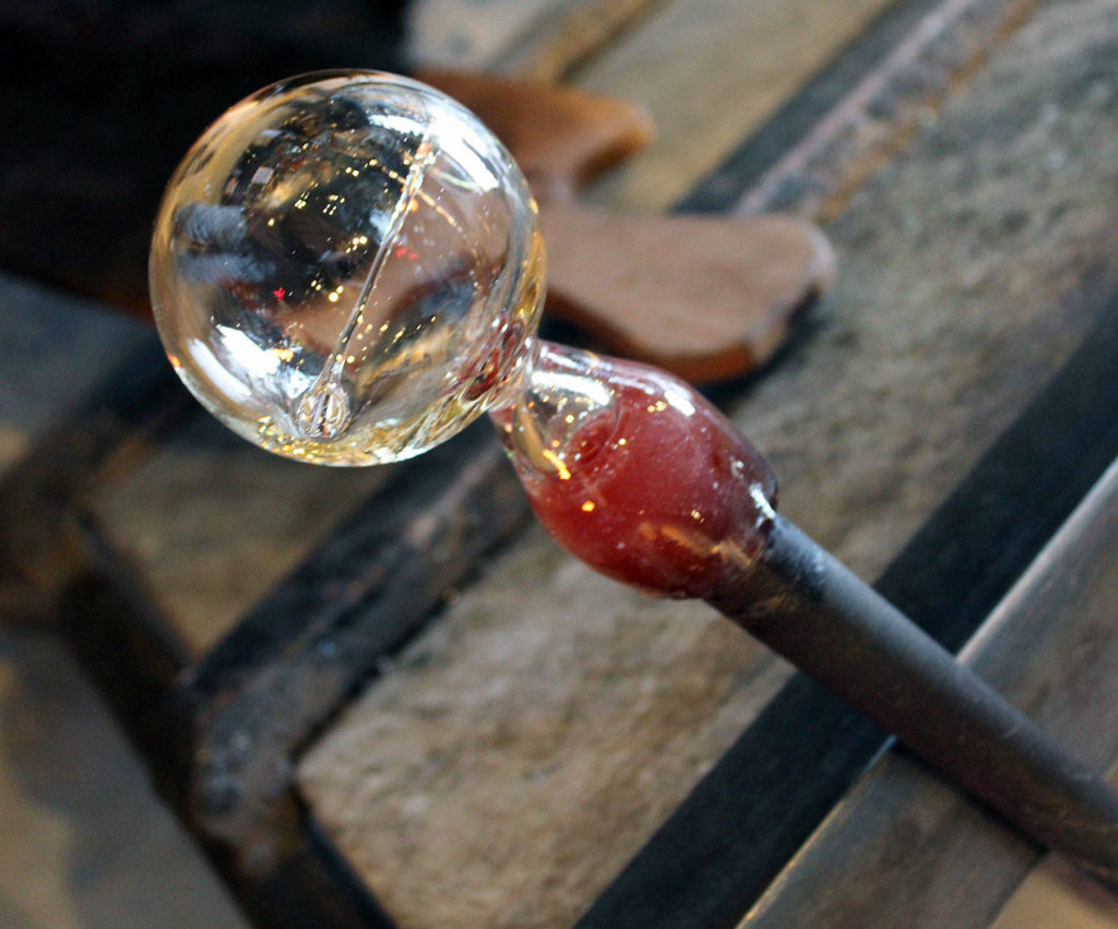 A clear bubble of a sea float before it swirls in color. (Patricia Guthrie / Whidbey News Group)
