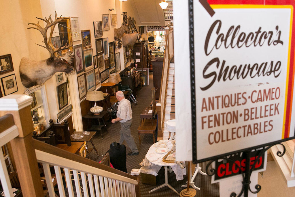 The multilevel Star Center Antique Mall opened in 1982 in Snohomish. (Kevin Clark / The Herald)
