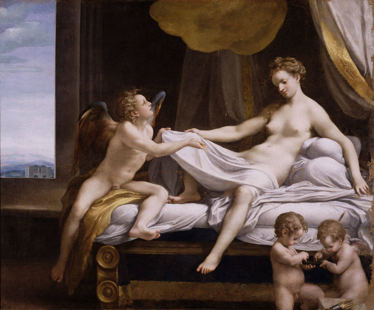 Correggio (Antonio Allegri), Italian, ca. 1489-1534, “Danae,” ca. 1530, oil on canvas. The Getty exhibition focuses not just on Italy, but all of Europe, surveying the forces in play at the time, including changes in religious practices and more acute powers of observation. (Galleria Borghese/Ministero dei Beni e delle attivita culturali e del Turismo)