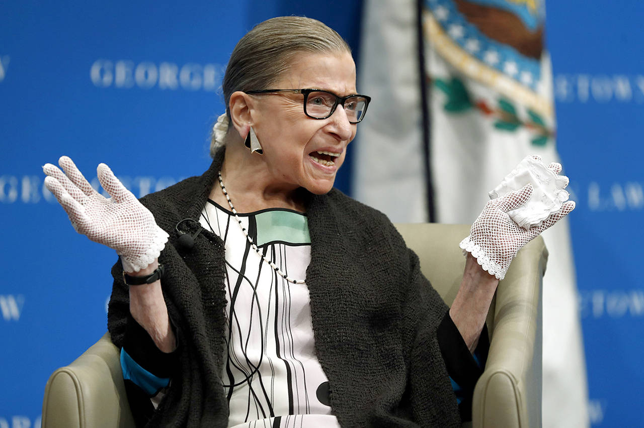 U.S. Supreme Court Justice Ruth Bader Ginsburg in 2017. (AP Photo/Carolyn Kaster, File)