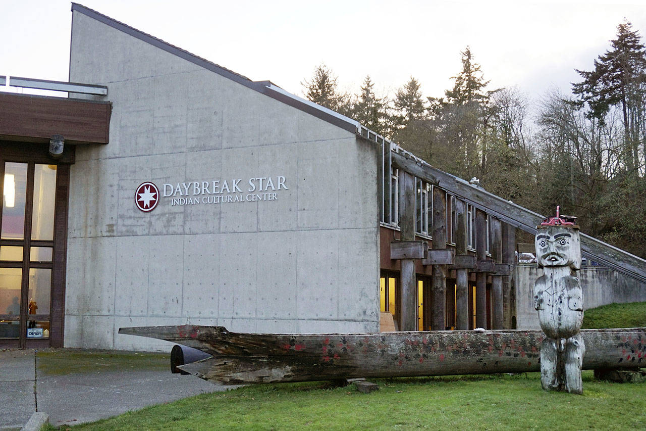 Members of the Tlingit and Haida Washington Chapter held a meeting between the Washington State Patrol and urban indigenous organizations on Dec. 21 at Seattle’s Daybreak Star Indian Cultural Center. (Melissa Hellmann / Seattle Weekly)