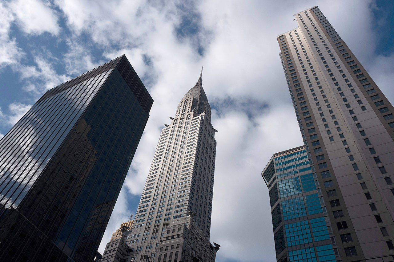The Chrysler Building, which was briefly the world’s tallest skyscraper when it was completed in 1930, is up for sale. (Mark Lennihan / Associated Press)
