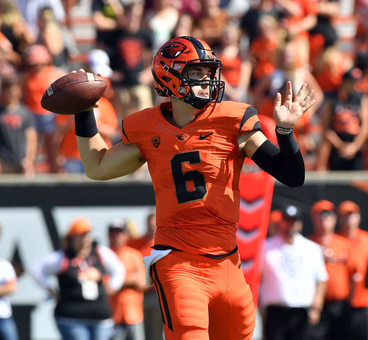 Jake Luton has thrown for 2,513 yards and 14 touchdowns in his two seasons at Oregon State. (OSU photo)