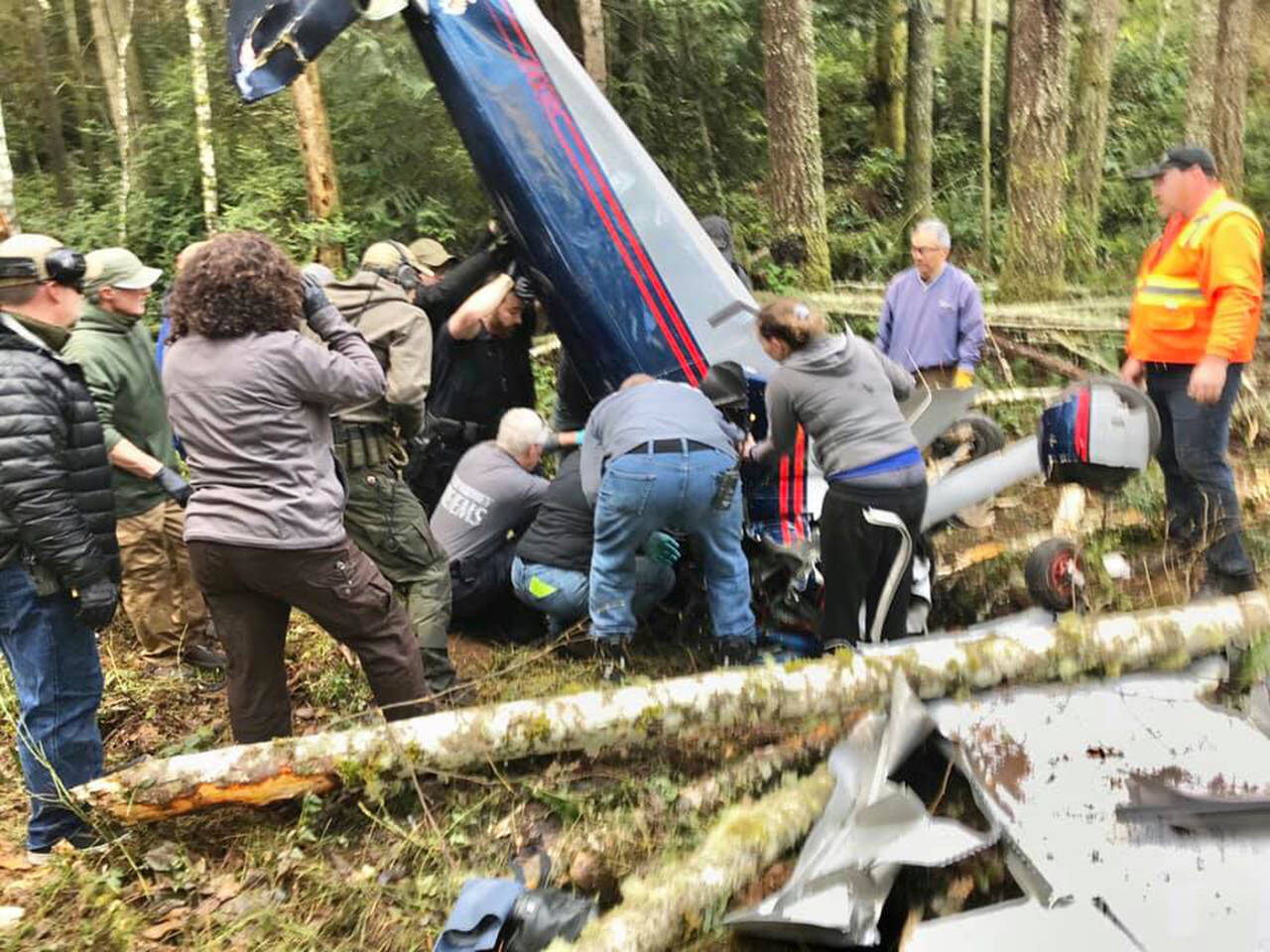 South Whidbey Fire/EMS responders were called to the site of a plane crash at Whidbey Airpark in Langley on Saturday morning. (South Whidbey Fire/EMS)