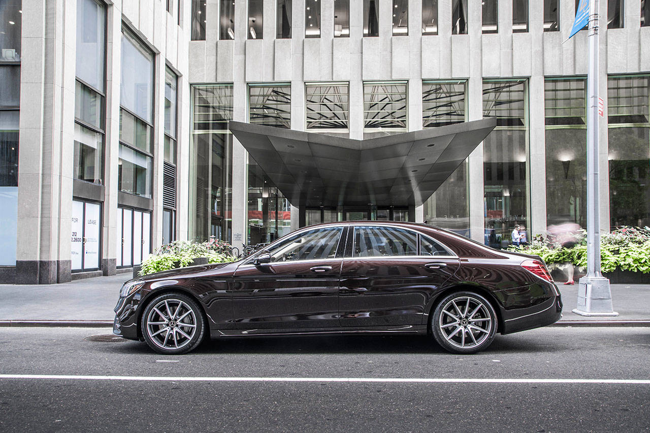 Classic lines highlight the exterior styling of the 2019 Mercedes-Benz S560 sedan. An upright Mercedes-Benz logo hood ornament is the perfect finishing touch. (Manufacturer photo)