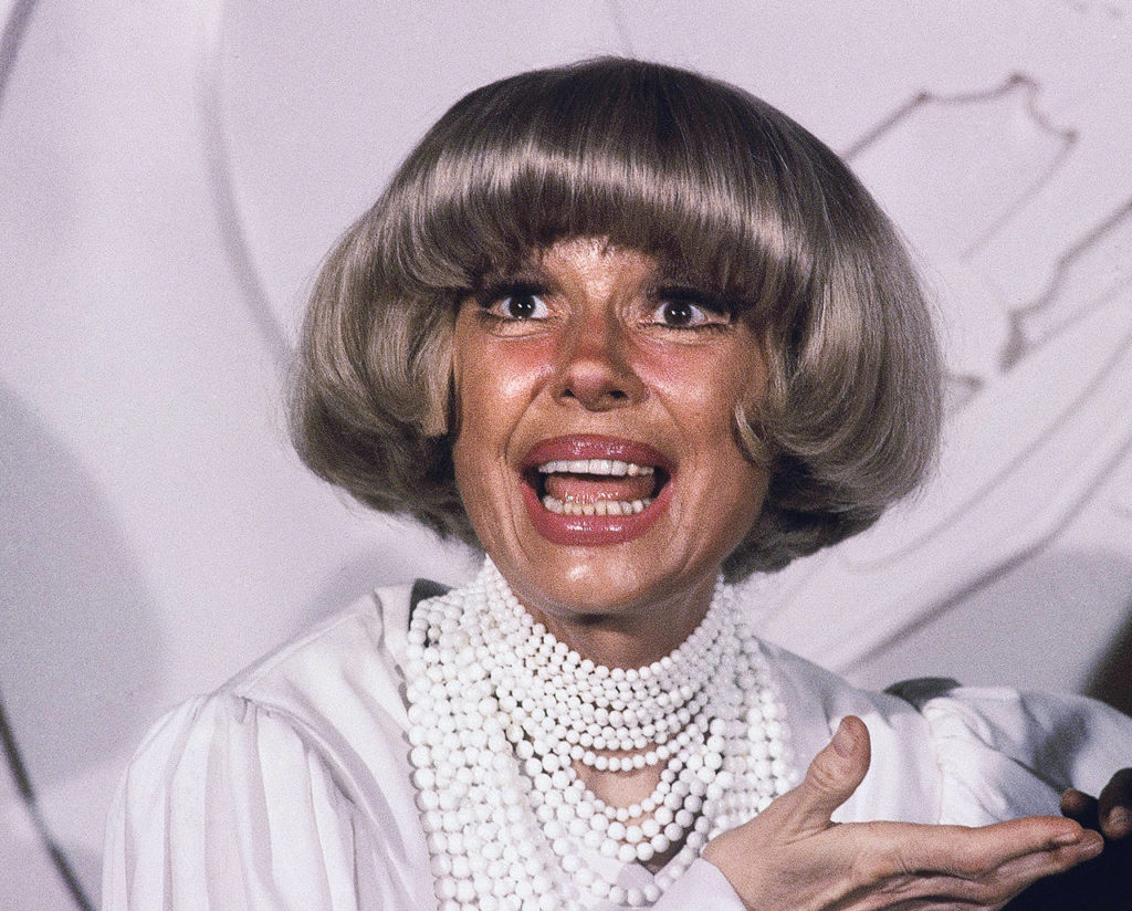 This Feb. 24, 1982 photo shows actress Carol Channing at the Grammy Awards in Los Angeles. (AP Photo/Doug Pizac, File)
