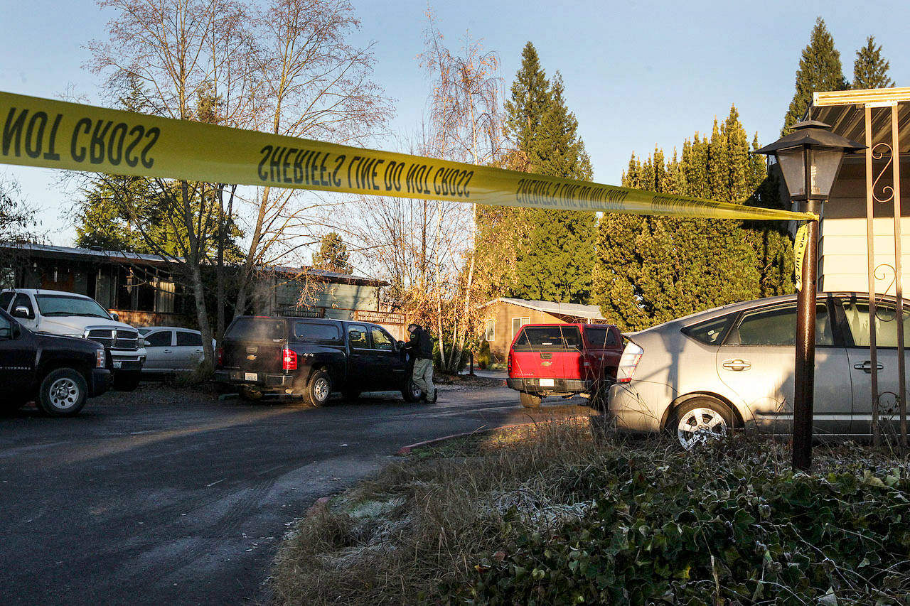 The Village Green Mobile Home Park near East Gibson Road in south Everett, where a woman was killed and her son was shot in 2017 during a drug robbery by teenagers. (Ian Terry / Herald file)