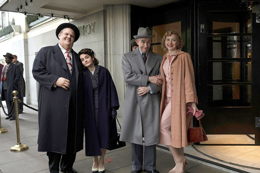 From left: John C. Reilly, Shirley Henderson, Steve Coogan and Nina Arianda in “Stan & Ollie.” (Nick Wall/Sony Pictures Classics)

