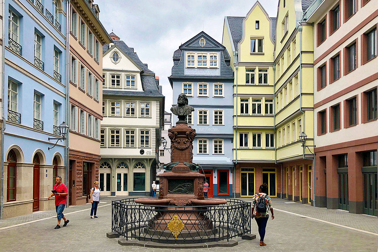 Frankfurt’s “new” Old Town, called the DomRomer Quarter, is a reconstruction of the half-timbered historic district destroyed during World War II. (Rick Steves’ Europe)