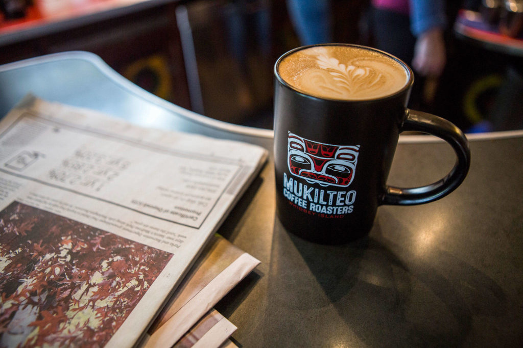 Mukilteo Coffee Roasters began as a coffee cart at the ferry dock in 1983. (Olivia Vanni / The Herald)
