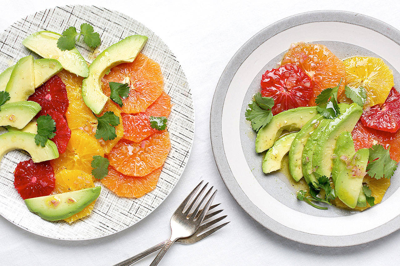 Citrus Salad With Avocado is as pretty as stained glass. (Photo by Deb Lindsey for The Washington Post)